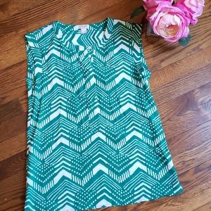 J.Crew Green and White Blouse Size 0